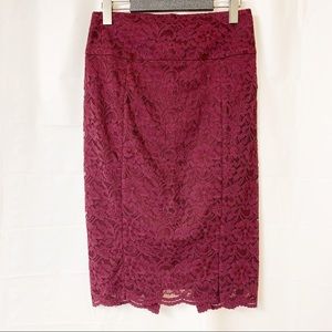 Express Plum Purple Lace Pencil Skirt Size 4